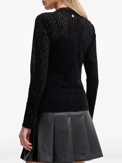 Joop Patterned Long-sleeved Blouse In Black