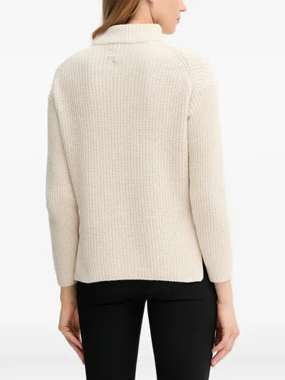 Joop Roll-neck Side-slit Sweater In Neutral