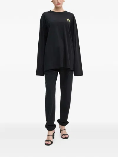 Moschino Drawstring Pants In Black