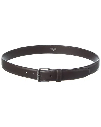 The Row Classic Leather Belt In Brown