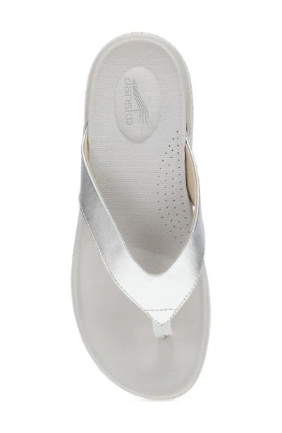 Dansko Rosemary Platform Flip Flop In Silver