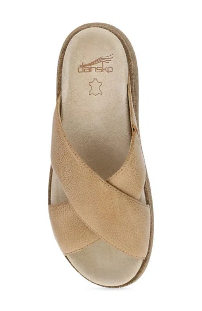 Dansko Bridget Platform Wedge Slide Sandal In Brown