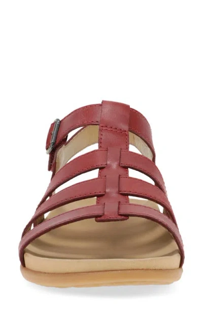 Dansko Janice Ankle Strap Sandal In Burgundy