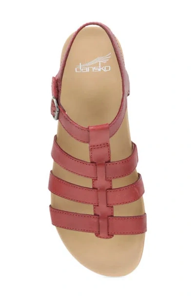 Dansko Janice Ankle Strap Sandal In Burgundy