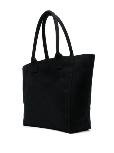 Isabel Marant 'yenky' Black Small Tote Bag With Logo On The Front In Cotton Woman In Black