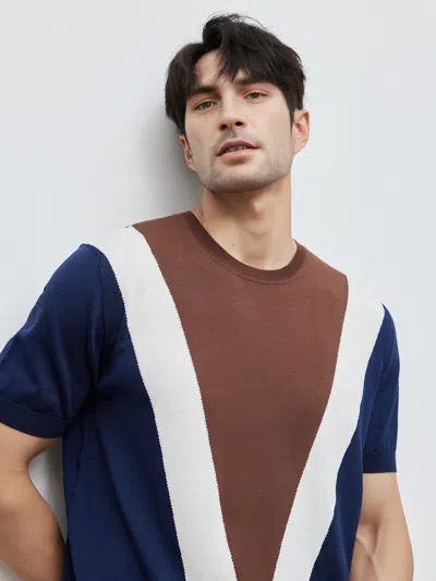 Fioboc Coolknit Breathable Contrast Color Short Sleeve Knitted T-shirt