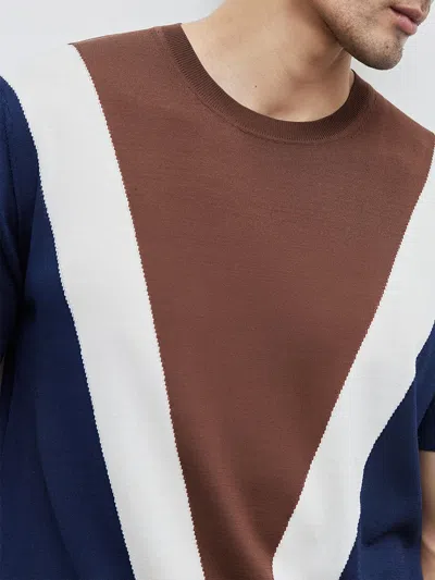 Fioboc Coolknit Breathable Contrast Color Short Sleeve Knitted T-shirt