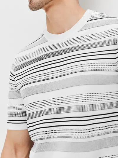 Fioboc Coolknit Breathable Striped Short Sleeve Knitted T-shirt