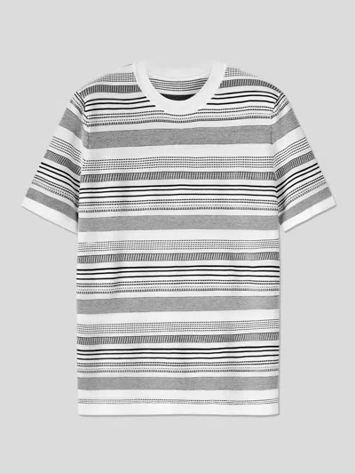 Fioboc Coolknit Breathable Striped Short Sleeve Knitted T-shirt