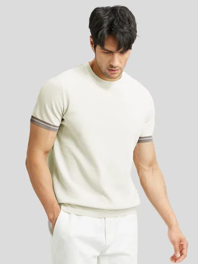 Fioboc Coolknit Color Blocked Cuffs Short Sleeve Knitted T-shirt