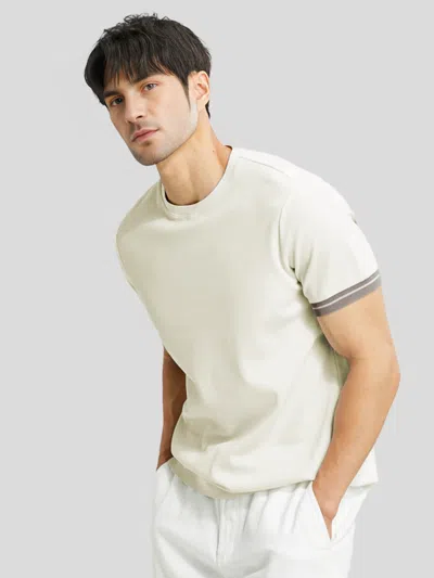 Fioboc Coolknit Color Blocked Cuffs Short Sleeve Knitted T-shirt