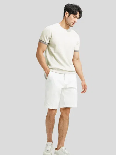 Fioboc Coolknit Color Blocked Cuffs Short Sleeve Knitted T-shirt