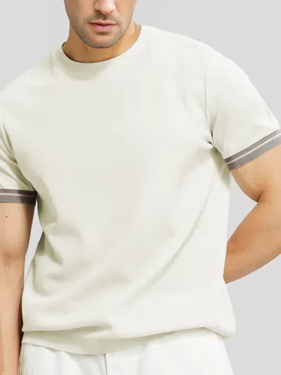 Fioboc Coolknit Color Blocked Cuffs Short Sleeve Knitted T-shirt