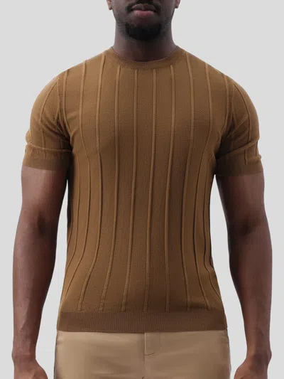 Fioboc Gentleknit Breathable Striped Short Sleeve Knitted T-shirt