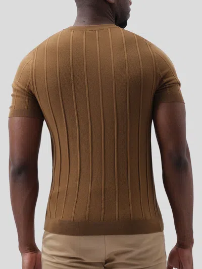 Fioboc Gentleknit Breathable Striped Short Sleeve Knitted T-shirt