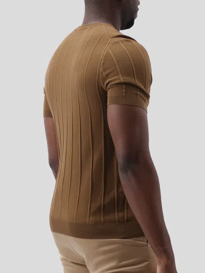 Fioboc Gentleknit Breathable Striped Short Sleeve Knitted T-shirt