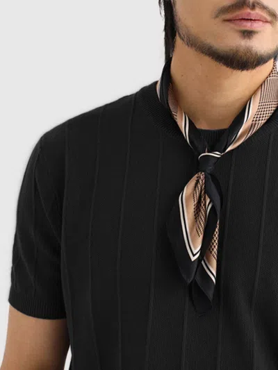 Fioboc Gentleknit Breathable Striped Short Sleeve Knitted T-shirt