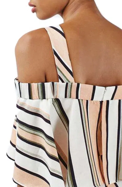 Topshop Stripe Popover Romper In Multi