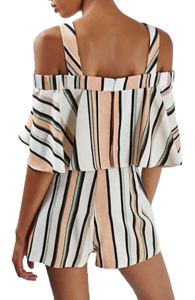 Topshop Stripe Popover Romper In Multi