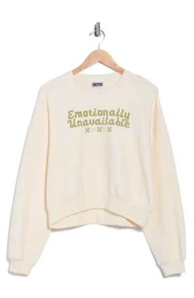 Ripple Junction Emotionally Unavailable Sweatshirt In White