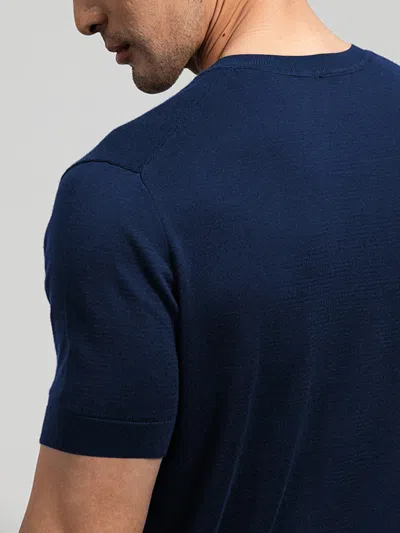 Fioboc Gentleknit Short Sleeve V-neck Knitted T-shirt