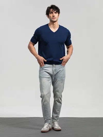 Fioboc Gentleknit Short Sleeve V-neck Knitted T-shirt