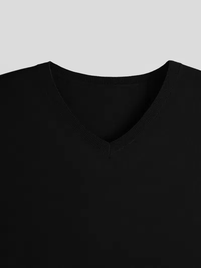 Fioboc Gentleknit Short Sleeve V-neck Knitted T-shirt