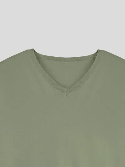 Fioboc Gentleknit Short Sleeve V-neck Knitted T-shirt