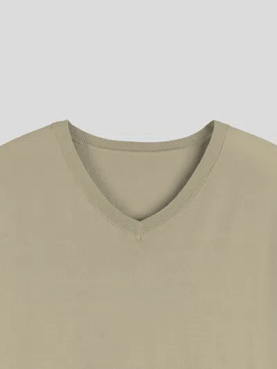 Fioboc Gentleknit Short Sleeve V-neck Knitted T-shirt