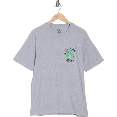 Volcom Gatornation Cotton Graphic T-shirt In Gray