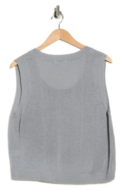 Max Studio Knit Shell Top In Gray