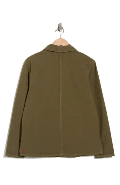 Imperfects Garment Dyed Canvas Shepherds Shirt Jacket In Green