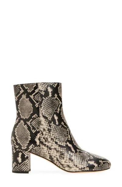 Stuart Weitzman Wynn Snakeskin Print Bootie In Brown