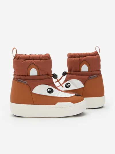 Moon Boot Kids Jr Park Tube Mid Animal Wp Boots In Brown
