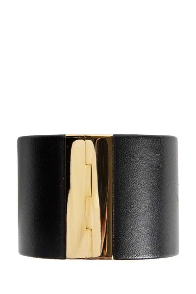 Gucci Interlocking Cuff Bracelet In Black