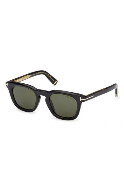 Tom Ford Icon 48mm Acetate Square Sunglasses In Black