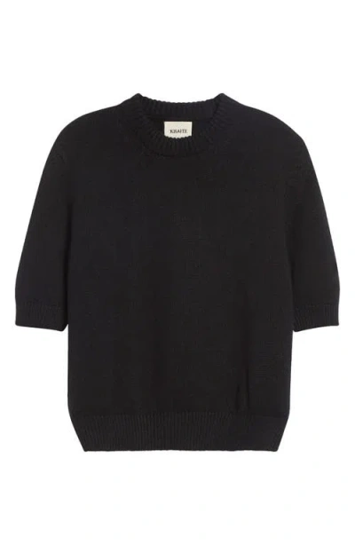 Khaite Davin Short Sleeve Cashmere Sweater In Black