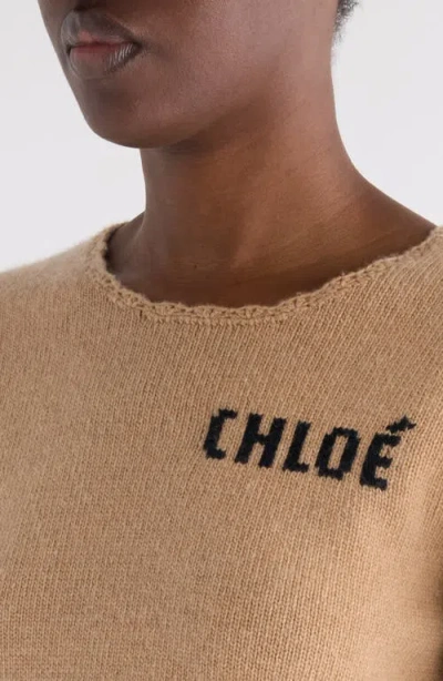 Chloé Scalloped Wool And Cashmere Blend Sweater In Multi
