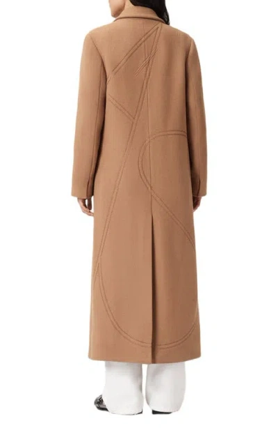 Allsaints Nellie Double Breasted Wool Blend Coat In Brown