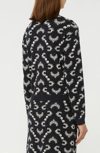 Weekend Max Mara Abstract Print Crewneck Sweater In Blue