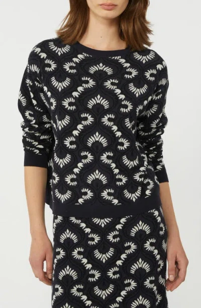 Weekend Max Mara Abstract Print Crewneck Sweater In Blue