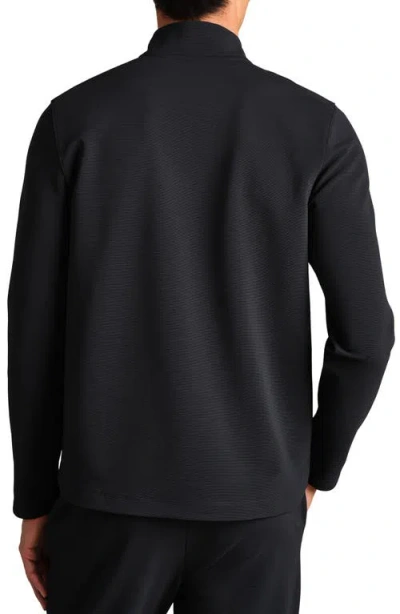 Rhone Covert Rib Quarter Zip Pullover In Black