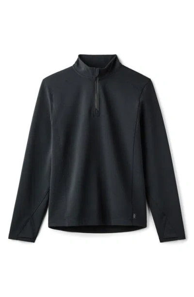 Rhone Covert Rib Quarter Zip Pullover In Black