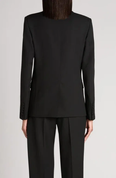 Tom Ford Sharp Shoulder Wool Grain De Poudre Jacket In Black