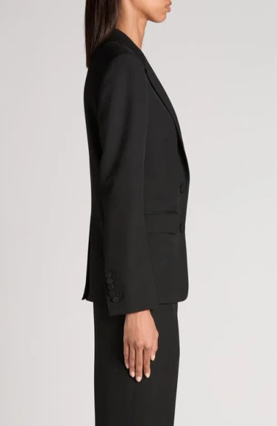 Tom Ford Sharp Shoulder Wool Grain De Poudre Jacket In Black