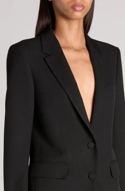 Tom Ford Sharp Shoulder Wool Grain De Poudre Jacket In Black