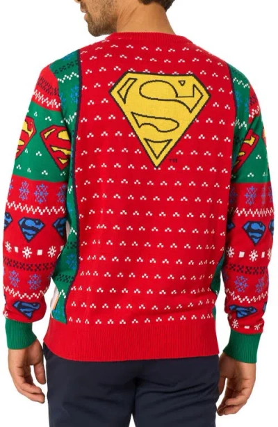Opposuits Superman Christmas Crewneck Sweater In Multi