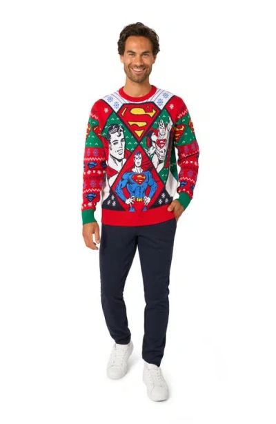 Opposuits Superman Christmas Crewneck Sweater In Multi