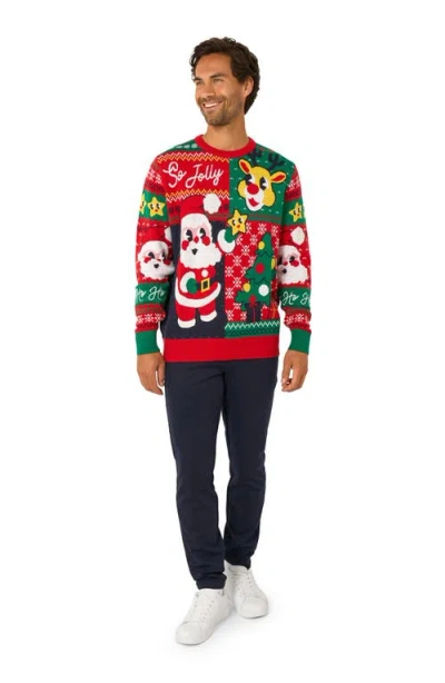 Opposuits Happy Claus Christmas Crewneck Sweater In Multi