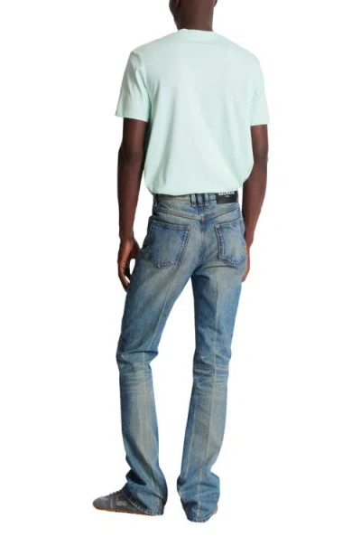 Balmain Flared Denim Trousers Straight Fit Vintage Wash In Blue